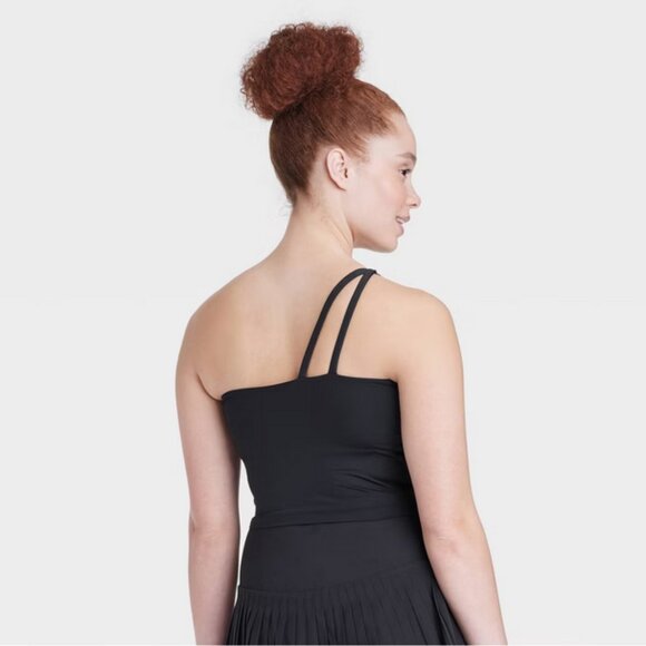 Women's Light Support Asymmetrical Cropped Sports Bra - All In Motion™ Black L - Picture 3 of 6